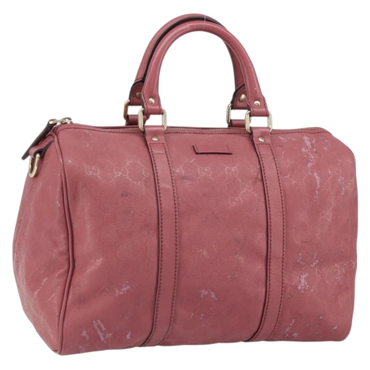 Gucci GUCCI GG Implementation Boston Bag PVC Gold Pink 193603 Authentic 166330