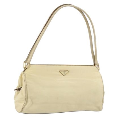 Prada PRADA Shoulder Bag Nylon Beige Gold Authentic ep12445