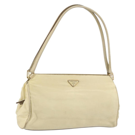 Prada PRADA Shoulder Bag Nylon Beige Gold Authentic ep12445