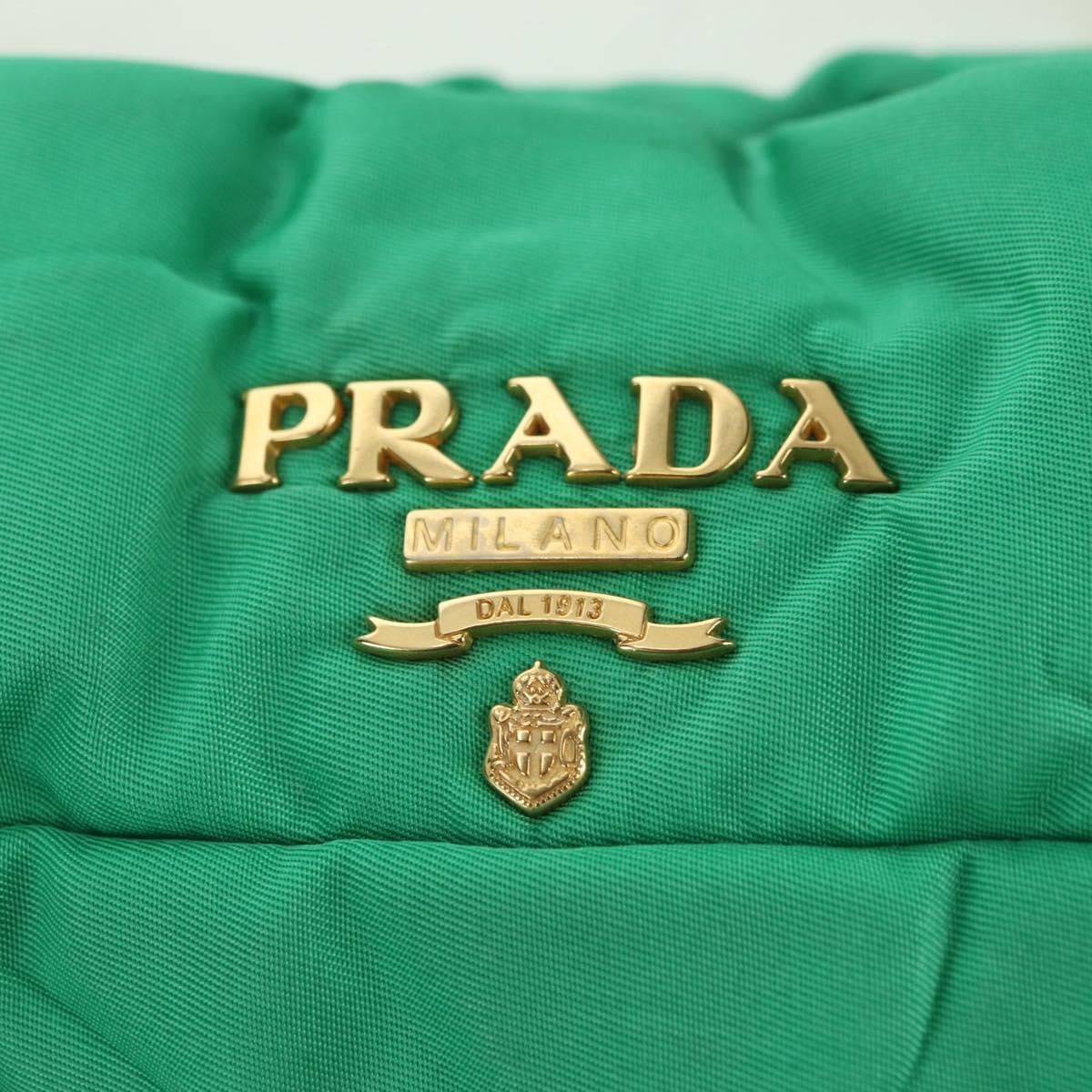 Prada PRADA Shoulder Bag Nylon Green Gold Authentic 156456