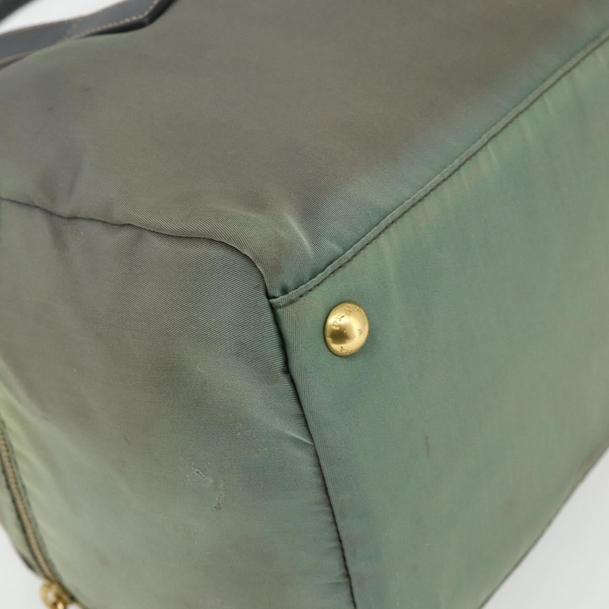 Prada PRADA Shoulder Bag Nylon 2way Green Gold Authentic 176782