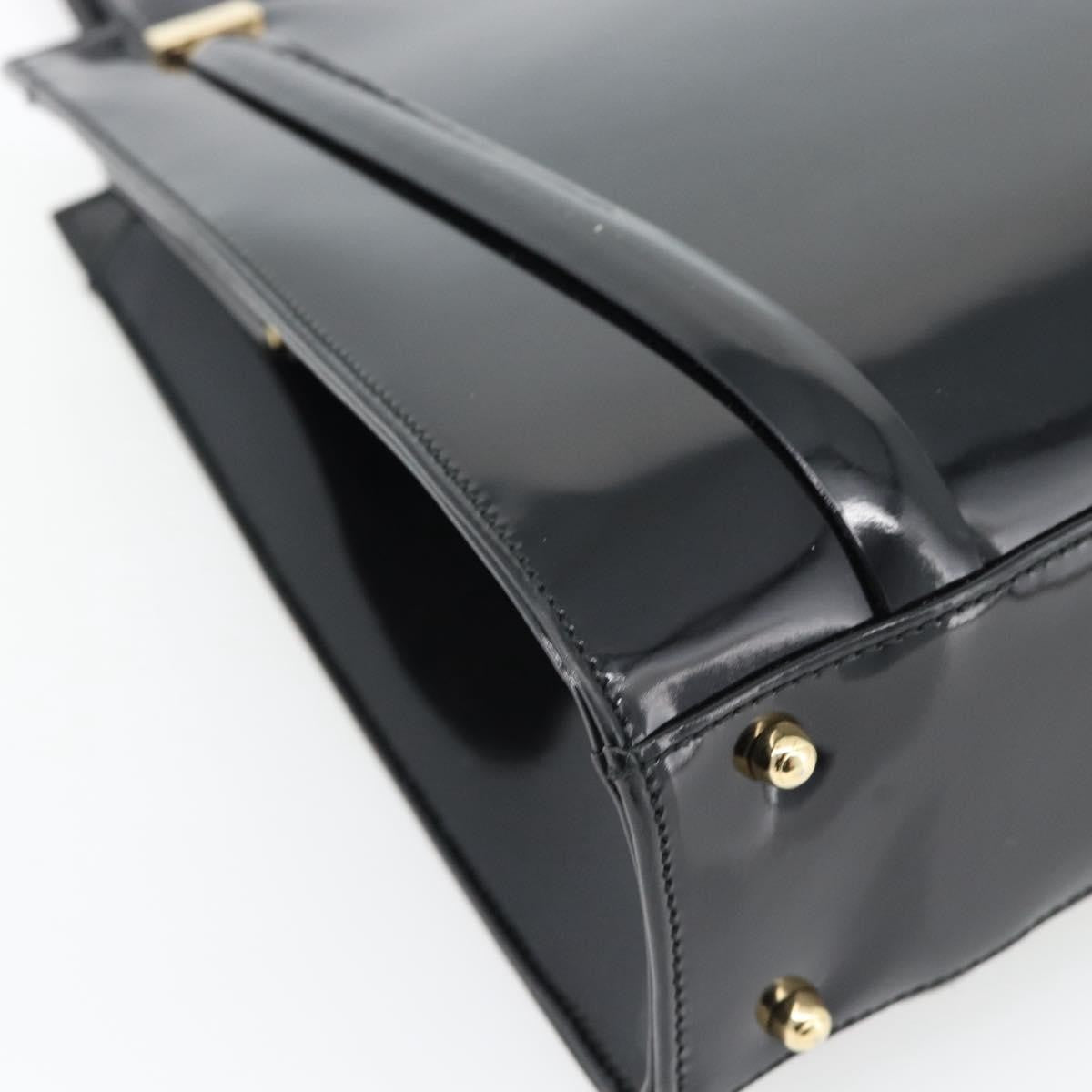 Gucci GUCCI Tote Bag Patent leather Black Gold 001 781 1735 Authentic bs35287