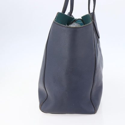 Gucci GUCCI Tote Bag Leather Navy Gold 354397 Authentic 152574