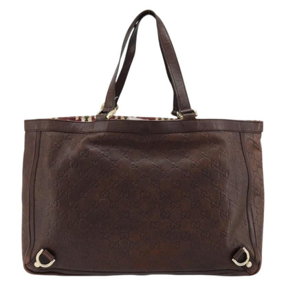 Gucci GUCCI GG Canvas Guccissima Tote Bag Leather Brown Gold 141472 Authentic 176366
