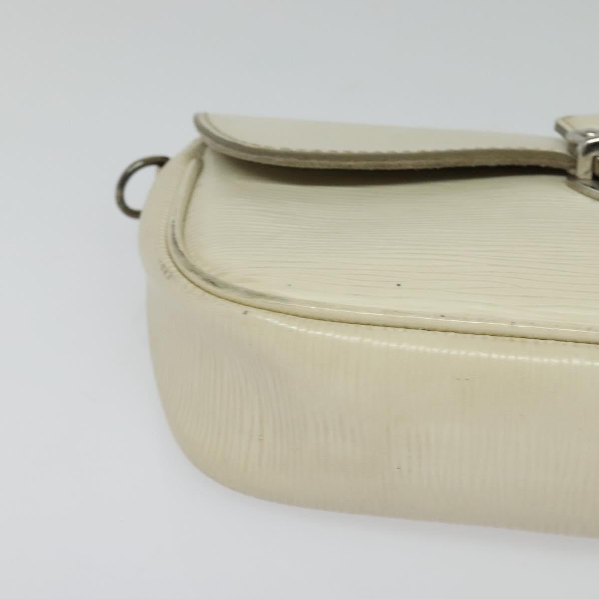 Louis Vuitton LOUIS VUITTON Epi Pochette Montaigne Bag White Yvoire M5929J LV Authentic ep9537