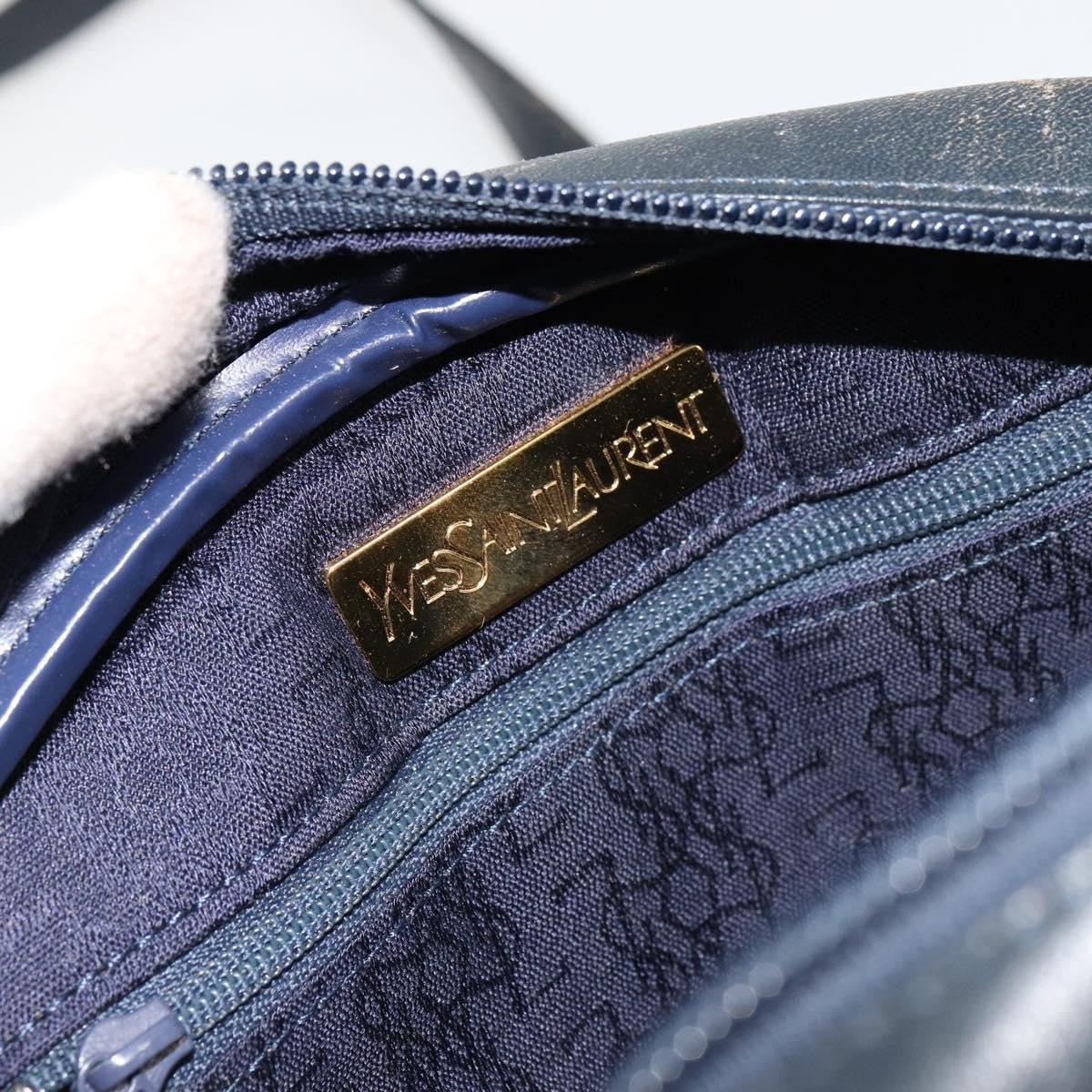 Saint Laurent SAINT LAURENT Shoulder Bag Leather White Gold Authentic 156806