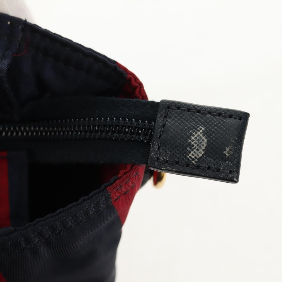 Prada PRADA Tote Bag Nylon 2way Red Navy gold Authentic 158700