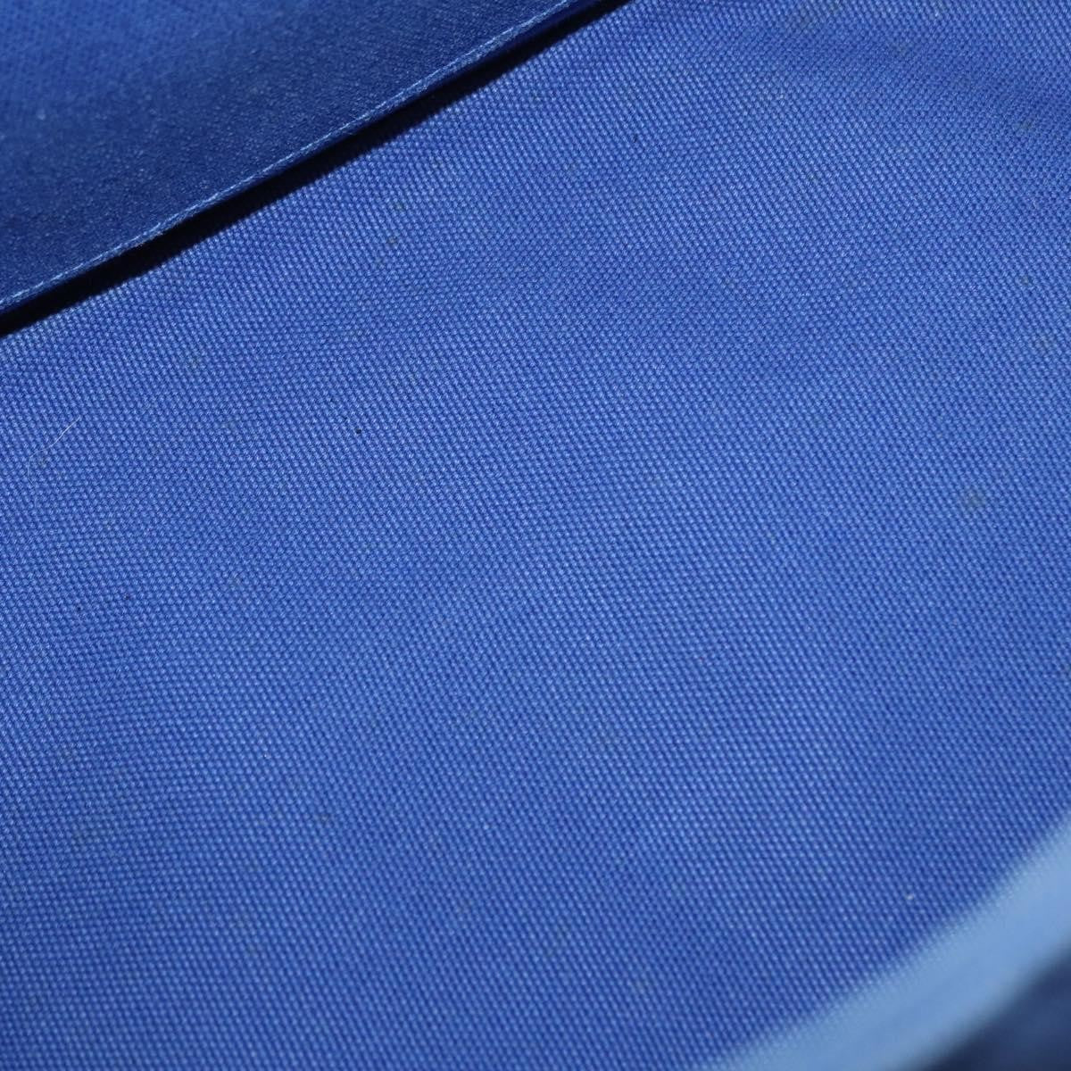 Prada PRADA Canapa MM Hand Bag Canvas Blue Gold Authentic 162140