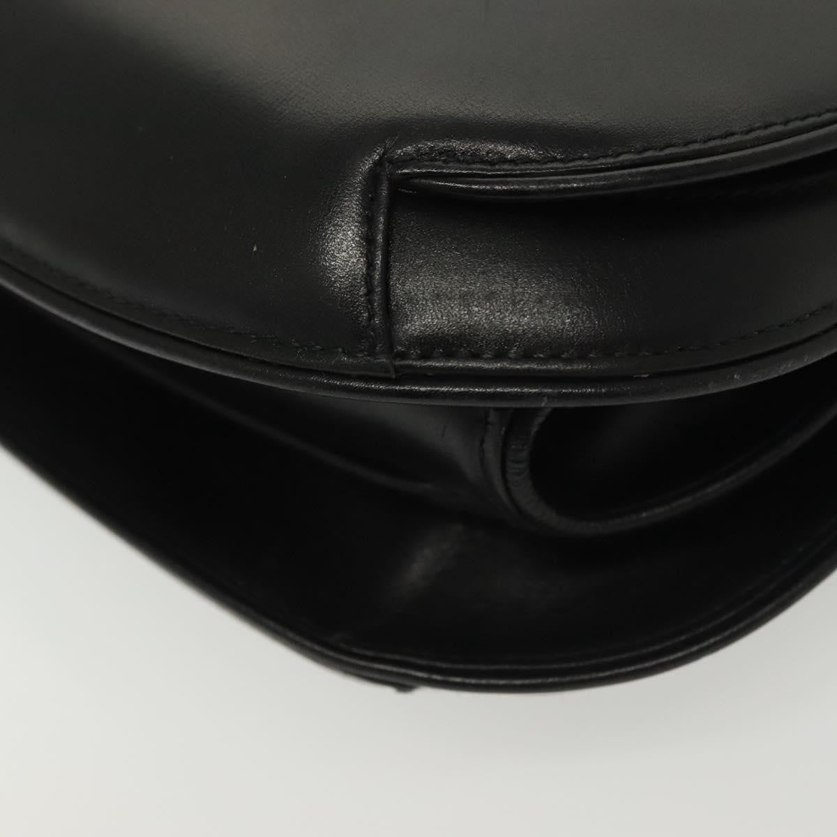 Gucci GUCCI Hand Bag Leather Black Gold 000 056 0004 Authentic ep10863
