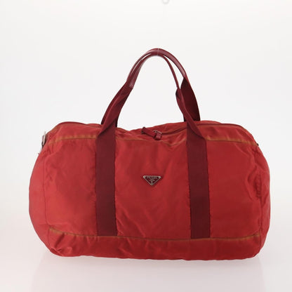 Prada PRADA Boston Bag Nylon 3 Set Red Black Authentic 174960