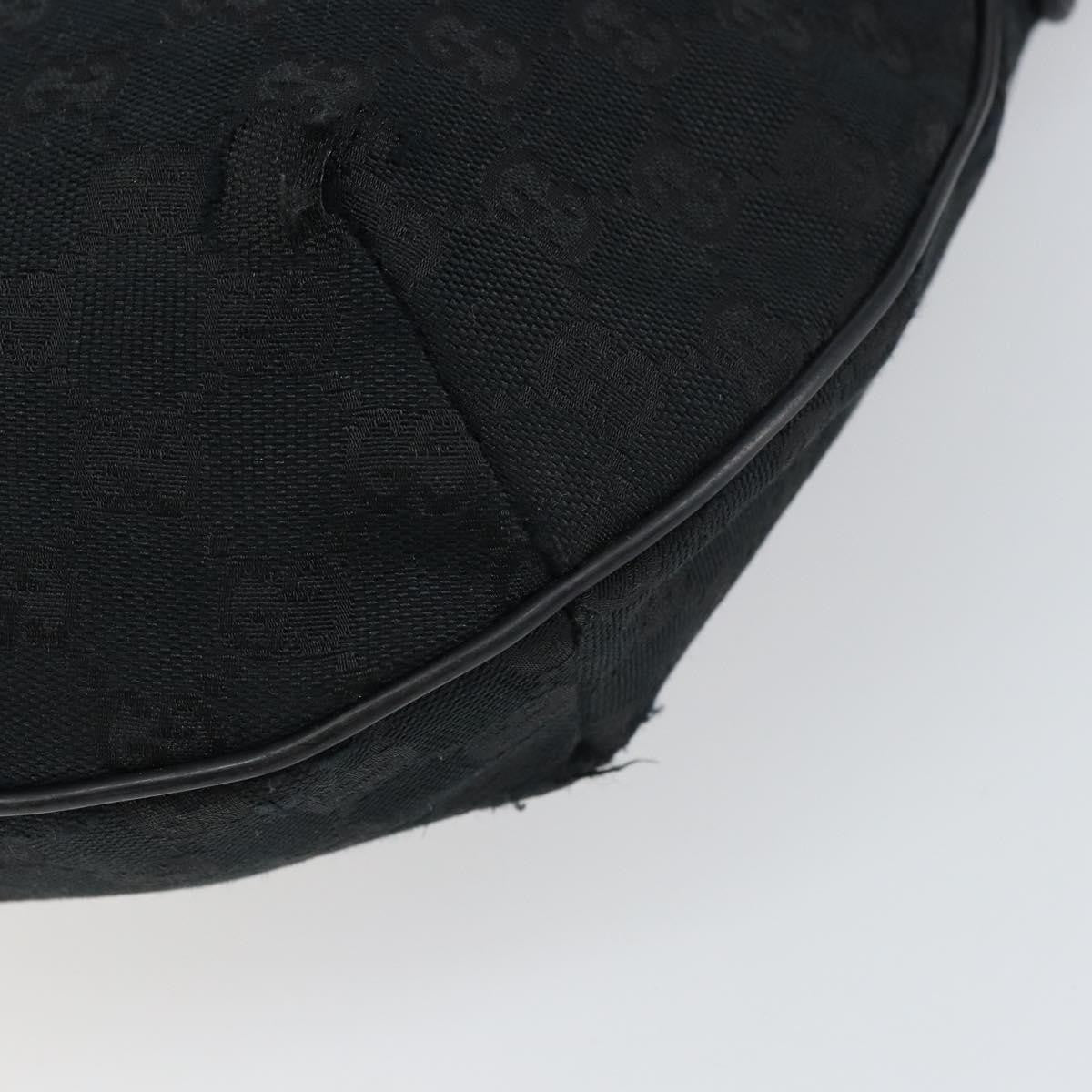 Gucci GUCCI GG Canvas Shoulder Bag Black Silver 181092 Authentic bs31680
