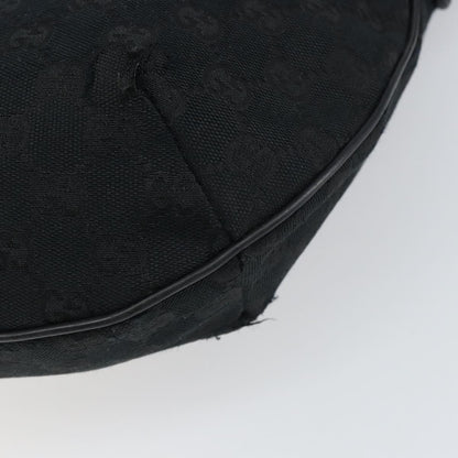 Gucci GUCCI GG Canvas Shoulder Bag Black Silver 181092 Authentic bs31680