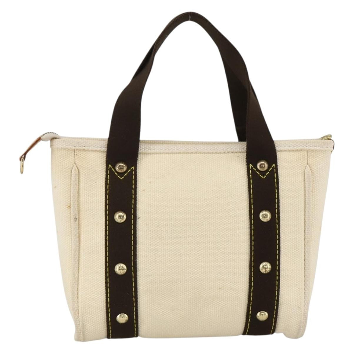 Louis Vuitton LOUIS VUITTON Antigua Cabas PM Hand Bag Black Beige M40039 LV Authentic BA11190