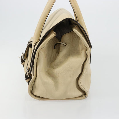 Chloé Chloé Chloe Edith Boston Bag Leather Beige Silver Authentic bs30503