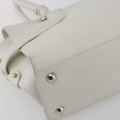 Salvatore Ferragamo Salvatore Ferragamo Gancini Shoulder Bag Leather White Gold Authentic 154689
