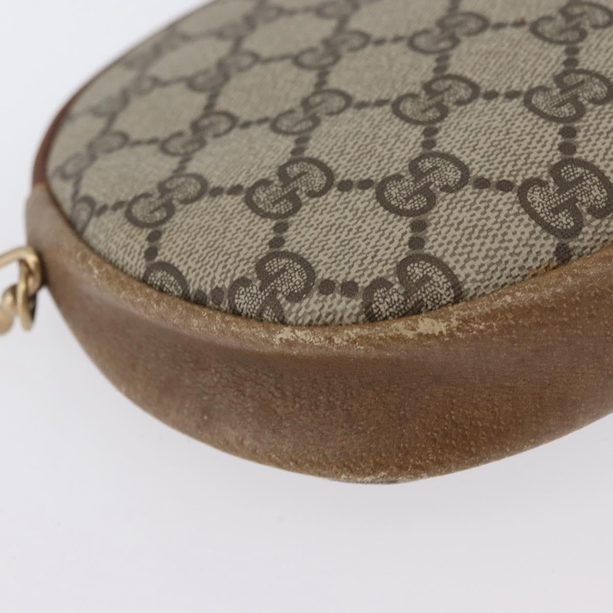 Gucci GUCCI GG Supreme Shoulder Bag PVC Beige Gold Authentic SW2190