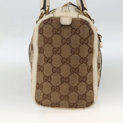 Gucci GUCCI GG Canvas Hand Bag Beige Gold 130942 Authentic BSZ194