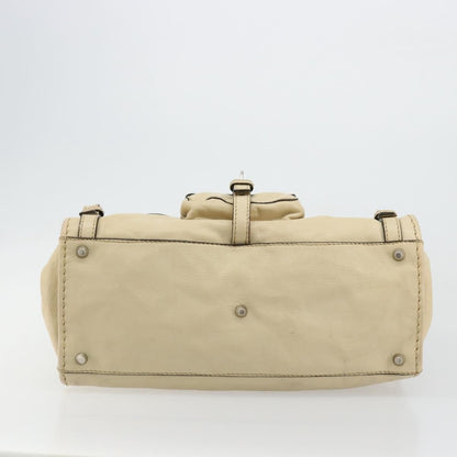 Chloé Chloé Chloe Edith Boston Bag Leather Beige Silver Authentic bs30503