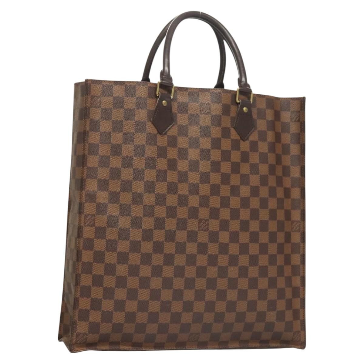 Louis Vuitton LOUIS VUITTON Damier Ebene Sac Plat Hand Bag N51140 LV Authentic 118710