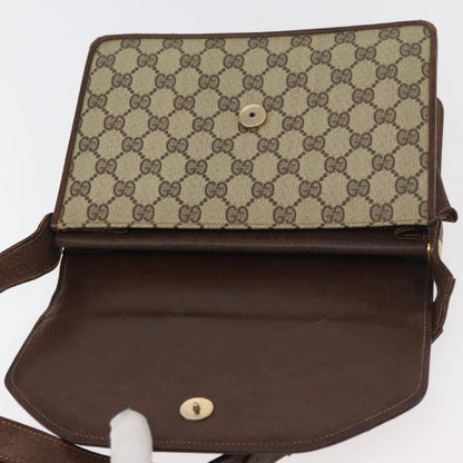 Gucci GUCCI GG Supreme Web Sherry Line Shoulder Bag PVC Leather Beige Gold Authentic 100377
