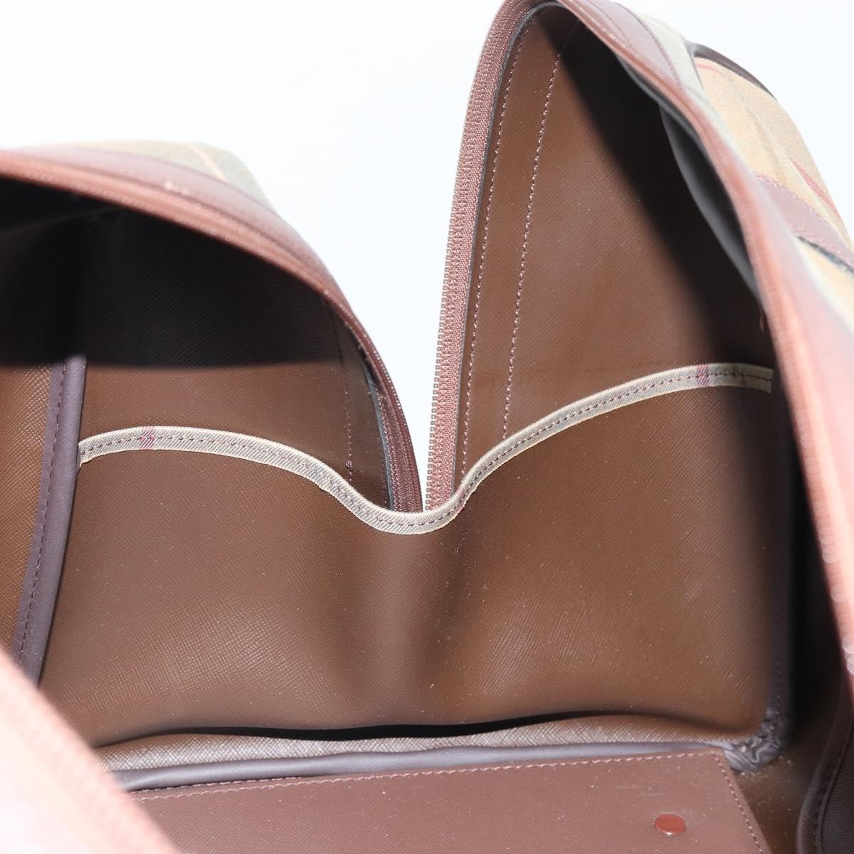 Burberrys Burberrys Nova Check Boston Bag Canvas Beige Gold Authentic ep13303
