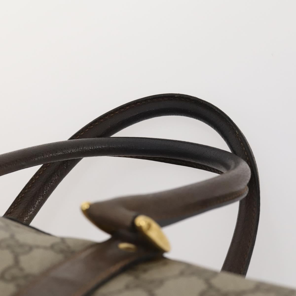 Gucci GUCCI GG Supreme Hand Bag Leather 2 Set Black Beige Authentic 173983