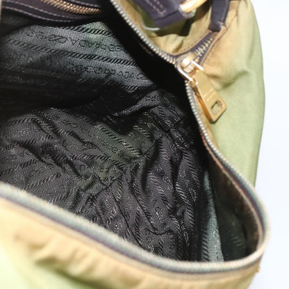 Prada PRADA Shoulder Bag Nylon Leather Khaki Gold Authentic 165173
