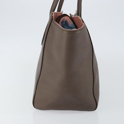 Gucci GUCCI Tote Bag Leather Gold Gray 354408 Authentic hk2995
