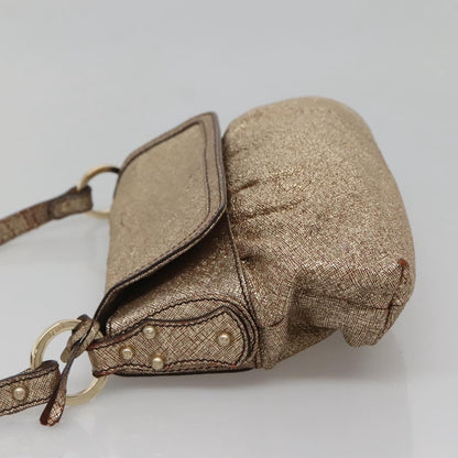 Fendi FENDI Shoulder Bag Leather Gold Authentic ep10421