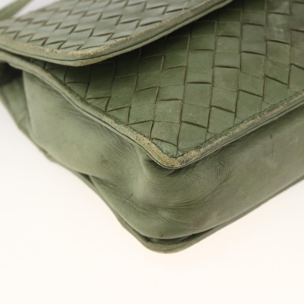 BOTTEGAVENETA BOTTEGAVENETA BOTTEGA VENETA INTRECCIATO Shoulder Bag Leather Khaki Gold Authentic BSZ346