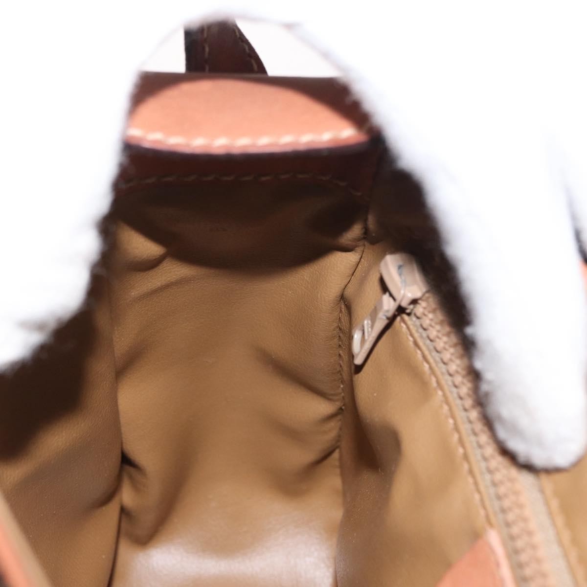 Celine CELINE Macadam Canvas Shoulder Bag PVC Leather Brown Gold Authentic BA9074