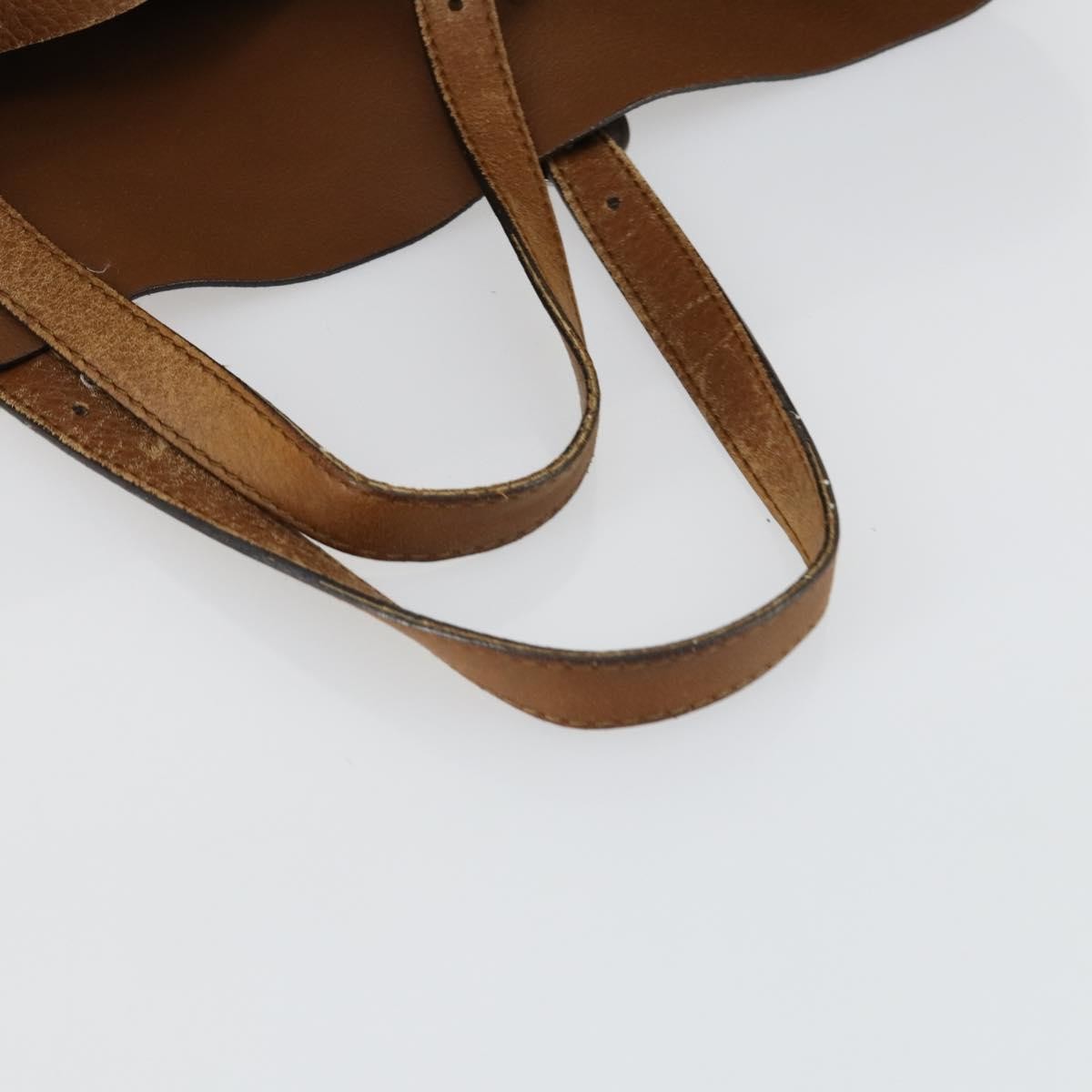 Gucci GUCCI Tote Bag Leather Brown Silver Authentic 160133