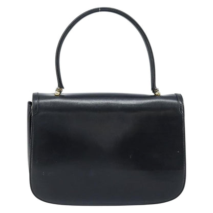 Gucci GUCCI Hand Bag Leather Black Gold Authentic ka2600