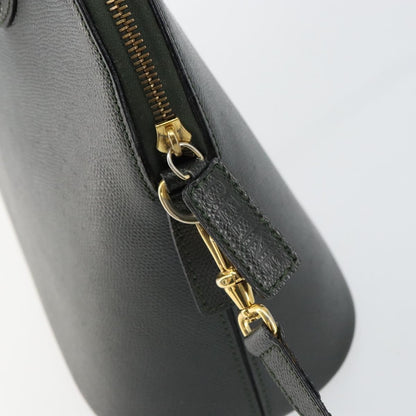 Celine CELINE Hand Bag Leather 2way Green Gold Authentic 161118