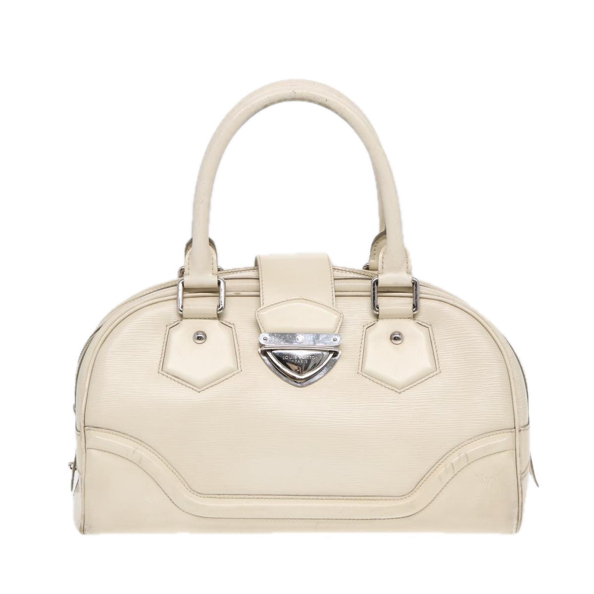 Louis Vuitton LOUIS VUITTON Epi Boring Montaigne GM Hand Bag White Yvoire M5931J LV Authentic 87942