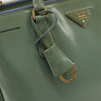 Prada PRADA Galleria Hand Bag Safiano leather 2way Green Gold Authentic bs35189