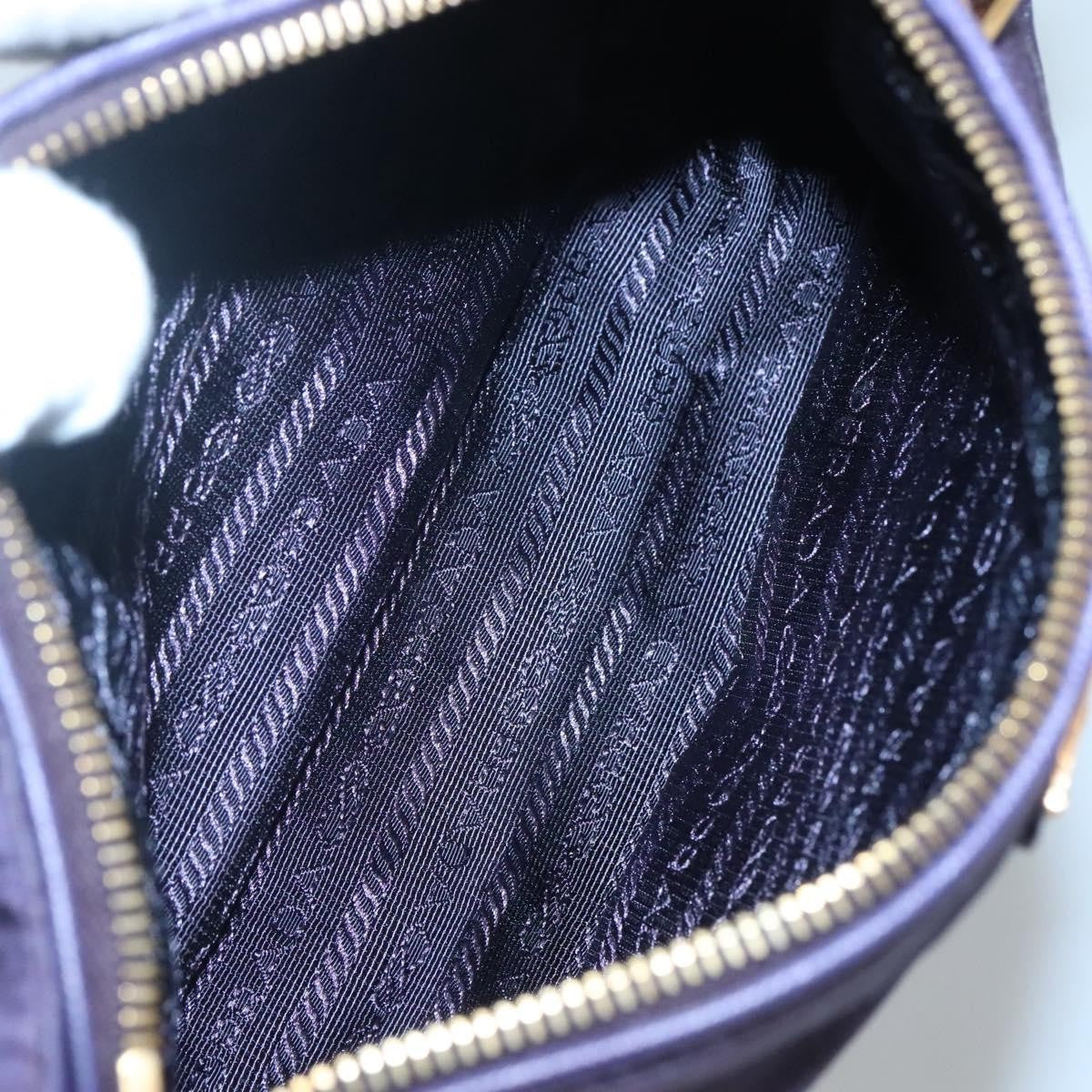 Prada PRADA Shoulder Bag Nylon Purple Gold Authentic 130933