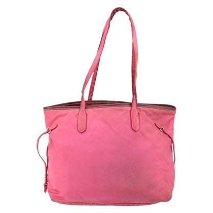 Prada PRADA Tote Bag Nylon Pink Silver Authentic 151499