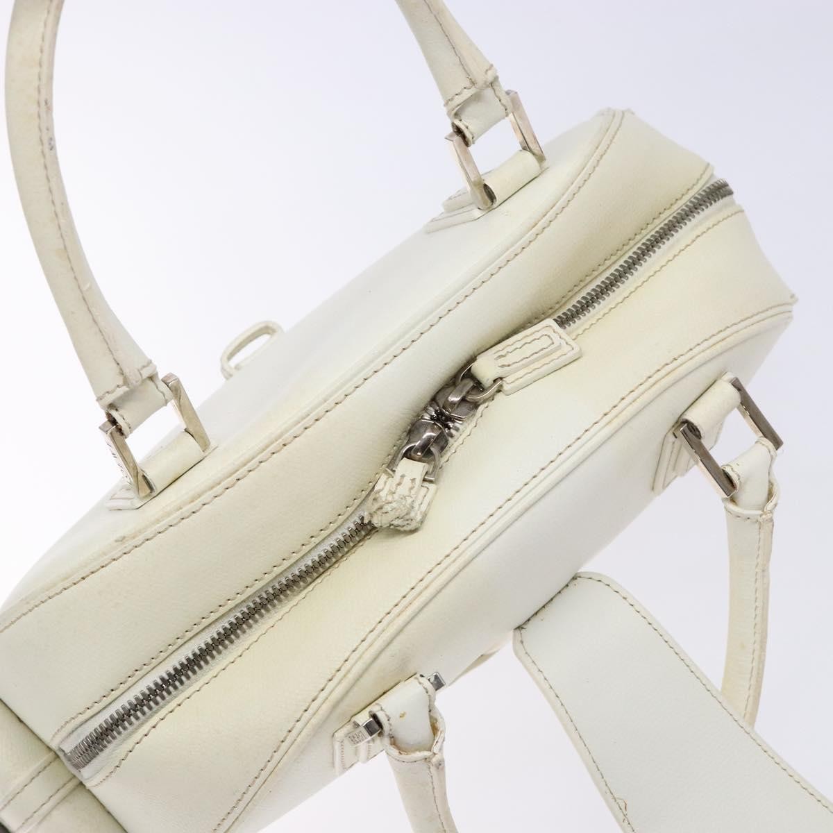 Loewe LOEWE Hand Bag Leather White Silver Authentic BA5296