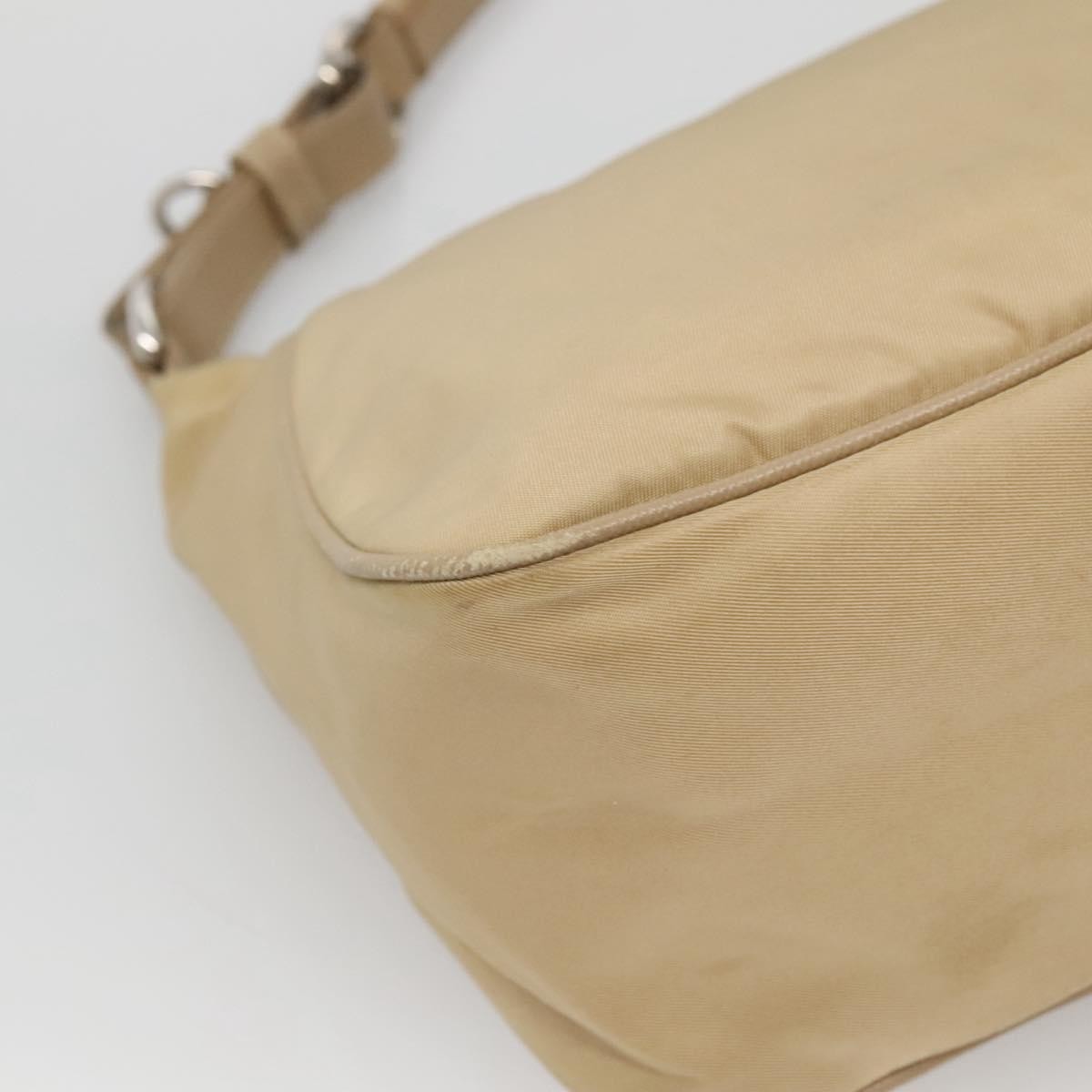 Prada PRADA Shoulder Bag Nylon Beige Silver Authentic 120952