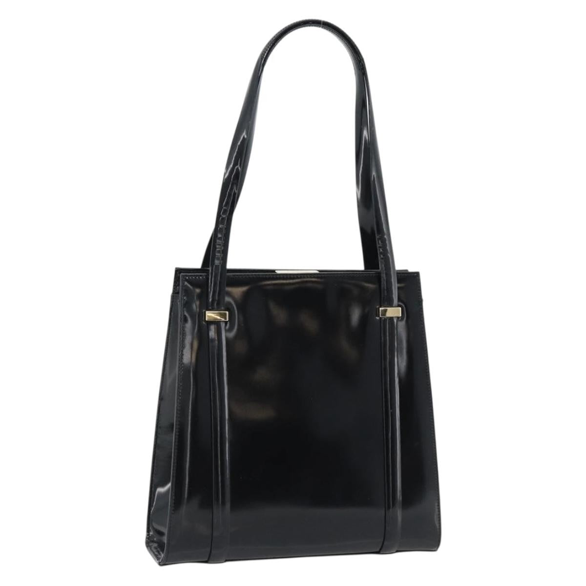 Gucci GUCCI Tote Bag Patent leather Black Gold 001 781 1735 Authentic bs35287