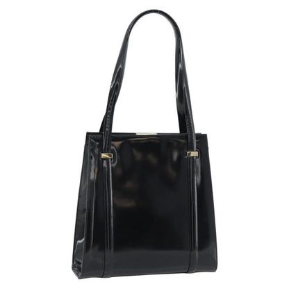 Gucci GUCCI Tote Bag Patent leather Black Gold 001 781 1735 Authentic bs35287