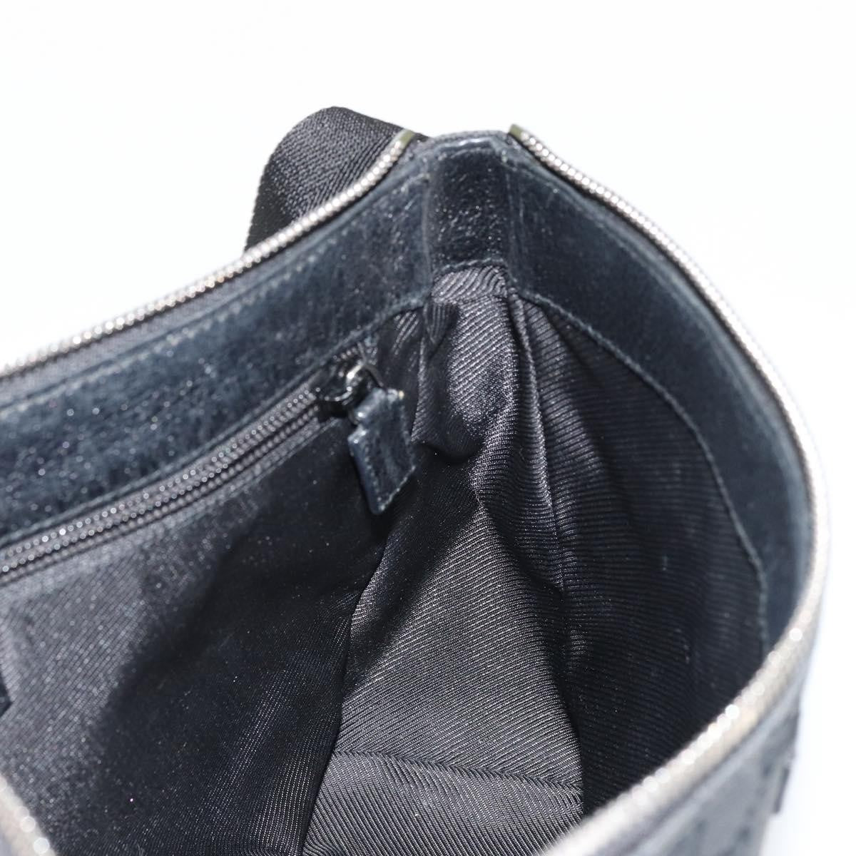 Gucci GUCCI GG Canvas Shoulder Bag Black Silver 114273 Authentic ep14561