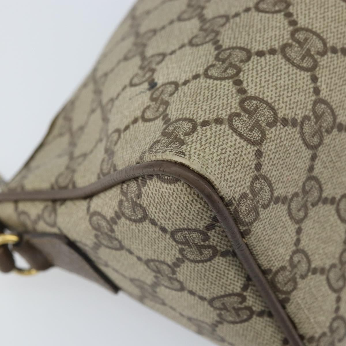 Gucci GUCCI GG Supreme Shoulder Bag PVC Beige Gold 89 01 021 Authentic ka3575