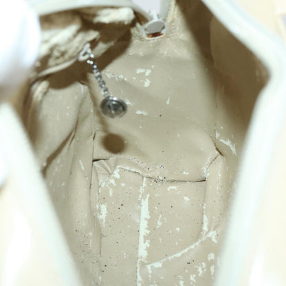 Gucci GUCCI Hand Bag Patent leather 2way Beige Silver 000 1274 0505 Authentic 155235