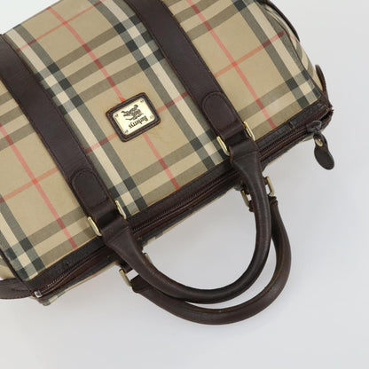 Burberry BURBERRY Nova Check Boston Bag Canvas Leather 2 Set Beige Authentic bs31977