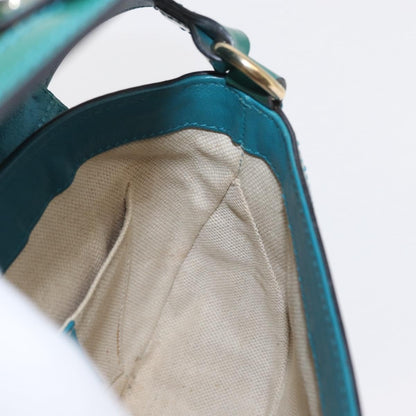 Gucci GUCCI Micro GG Canvas Shoulder Bag Enamel Outlet Turquoise Blue Gold Authentic ka641