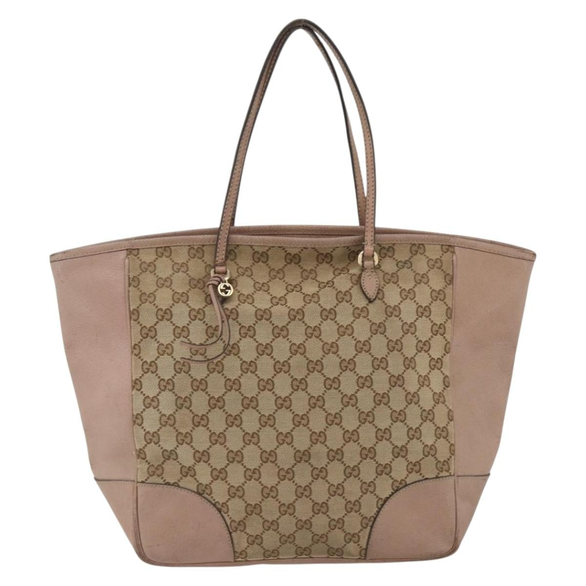 Gucci GUCCI GG Canvas Brie Tote Bag Beige Gold 323671 Authentic BA11225