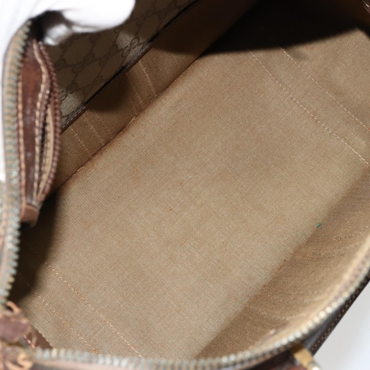 Gucci GUCCI GG Supreme Web Sherry Line Hand Bag PVC 2way Beige Gold Authentic ti3926