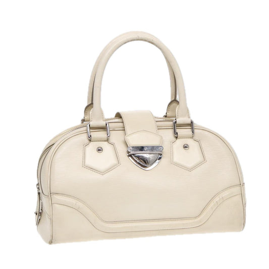Louis Vuitton LOUIS VUITTON Epi Boring Montaigne GM Hand Bag White Yvoire M5931J LV Authentic 87942